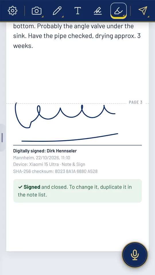 Signature with checksum